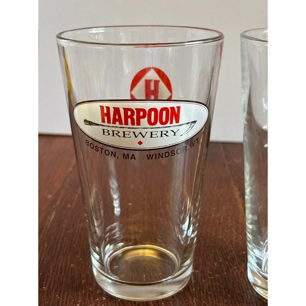 Mixed Craft Beer Pint Glass Set 4pc Wild Goose SweetWater Harpoon Left Hand Brew
